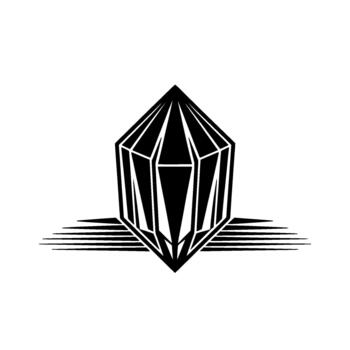 Abstract geometric faceted crystal emblem with sharp lines and radiating effect vector