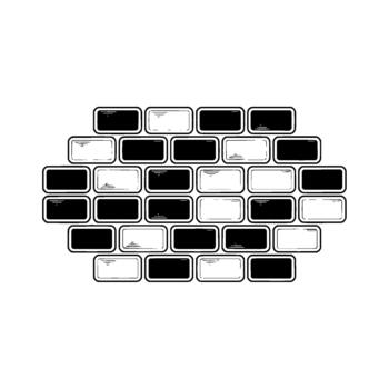 un minimalista ilustración de un moderno ladrillo pared modelo presentando alterno y gris rectangular bloques con redondeado rincones y sutil ligero reflexiones aislado vector