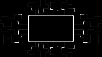 tech kort med vit gräns och krets nätverk rader för digital design. video