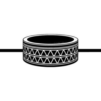 un rígido ilustración de un cilíndrico objeto parecido a un tambor o envase con intrincado geométrico patrones vector