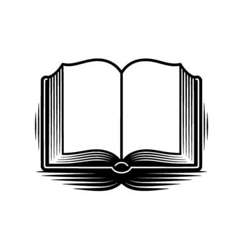 A striking illustration of an open book with blank pages showcasing a classic and minimalist for educational or conceptual use vector