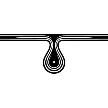 un sorprendentes resumen minimalista presentando fluido orgánico líneas y un central soltar forma vector