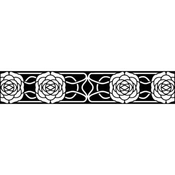 un continuo horizontal decorativo frontera presentando estilizado Rosa contornos interconectado con elegante resumen arremolinándose líneas vector