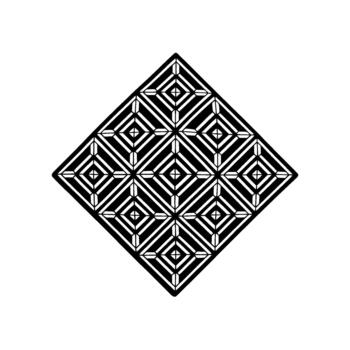 un sorprendentes geométrico modelo presentando enclavamiento cuadrícula y diagonal líneas creando un diamante conformado mosaico vector