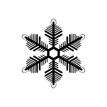 minimalista estilizado copo de nieve con seis puntiagudo brazos presentando multa línea detalles y sutil gota de rocío Destacar vector