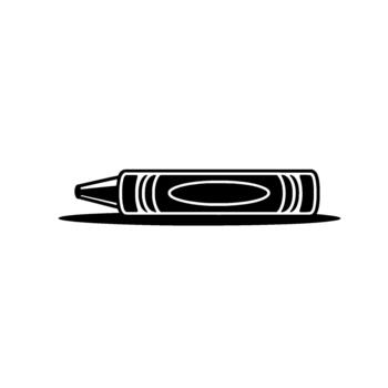 Simple illustration of a crayon lying horizontally with its shadow vector