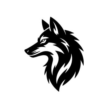 sorprendentes ilustración de un estilizado lobo cabeza perfil con agudo angular piel detalles vector