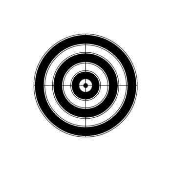 A precisely centered abstract illustration of a classic archery target with concentric circles and radial lines vector