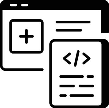 un lineal estilo icono representando web codificación vector