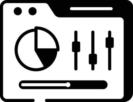 A linear style icon representing control panel vector
