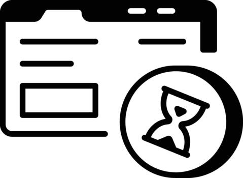 A line style icon showing loading browser vector