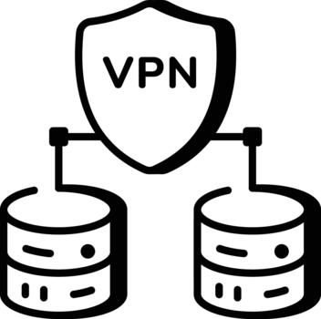 un contorno estilo icono representando apoderado servidor vector