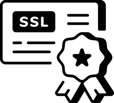 A linear style icon representing ssl certificate vector