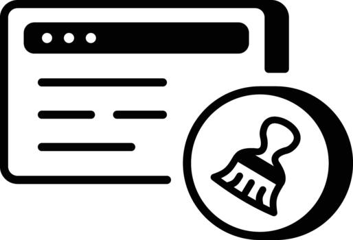 un lineal estilo icono representando web limpiar vector