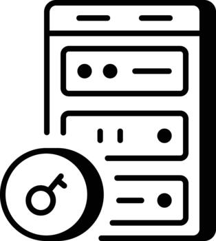 un lineal estilo icono representando datos cifrado vector