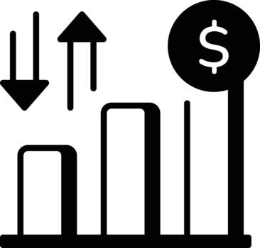 A linear style icon representing transaction chart vector