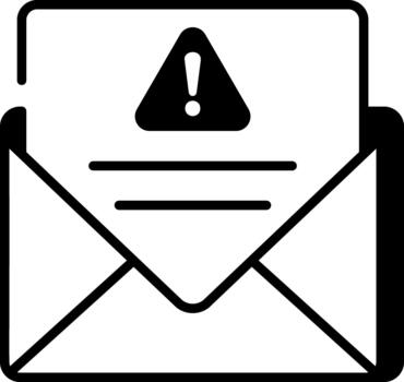 An outline style icon depicting email error vector