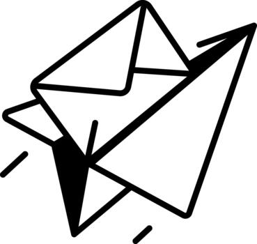 A line style icon showing sending email vector