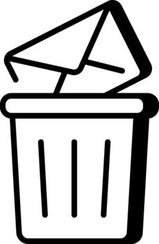 A line style icon showing delete email vector