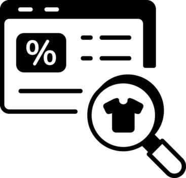 A linear style icon representing searching items vector