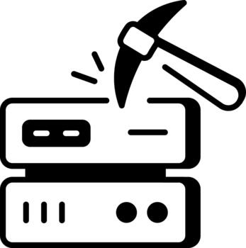 un lineal estilo icono representando datos minería vector