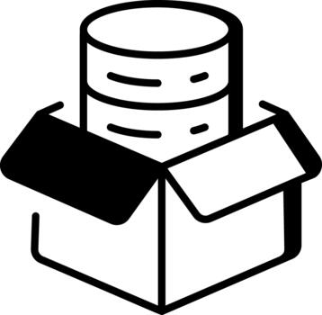A linear style icon representing data repository vector