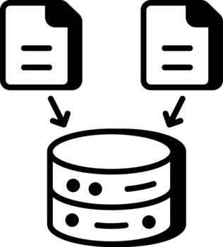 An outline style icon depicting data collection vector