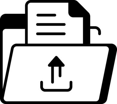 un contorno estilo icono representando datos subir vector