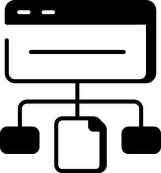 un contorno estilo icono representando datos fluir vector