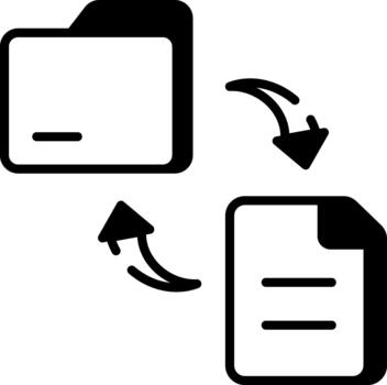 An outline style icon depicting data synchronize vector