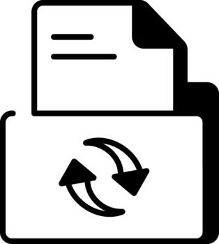 A line style icon showing data backup vector
