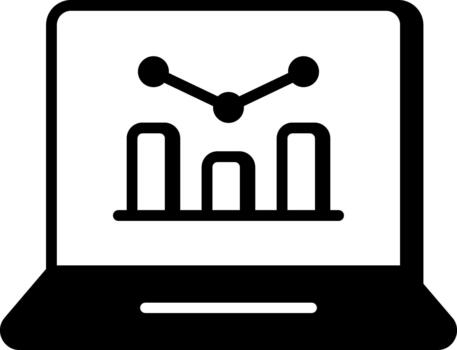 An outline style icon depicting data graph vector