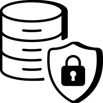 un línea estilo icono demostración datos seguridad vector