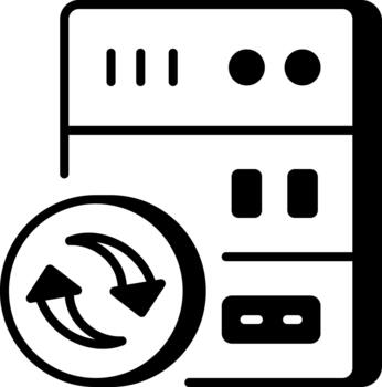 un contorno estilo icono representando datos recuperación vector