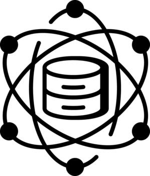 un contorno estilo icono representando datos Ciencias vector