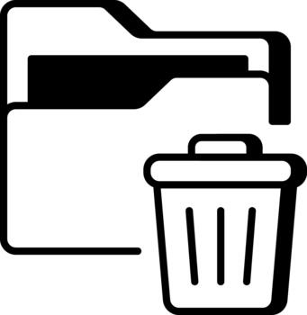 A linear style icon representing delete data vector