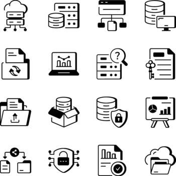 colección de datos línea estilo íconos vector