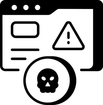 un contorno estilo icono representando web hackear vector