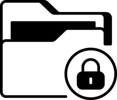 An outline style icon depicting folder lock vector