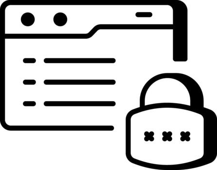 An outline style icon depicting password manager vector