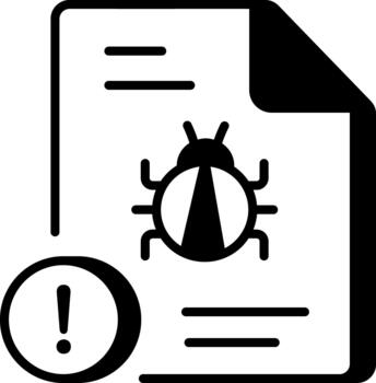 A linear style icon representing malicious file vector