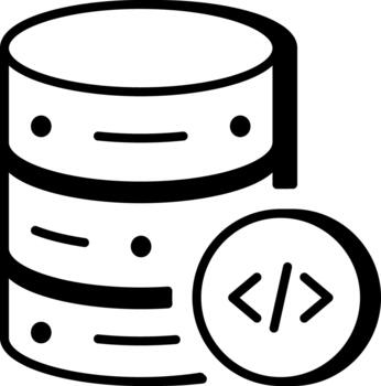 un línea estilo icono demostración base de datos codificación vector