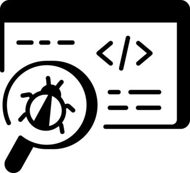 un línea estilo icono demostración depuración, vector