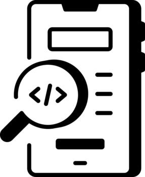 un lineal estilo icono representando código inspección vector