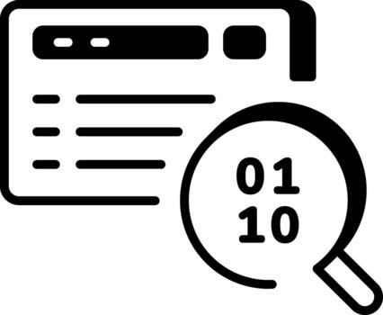 A line style icon showing code search vector