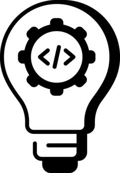 un contorno estilo icono representando codificación idea vector
