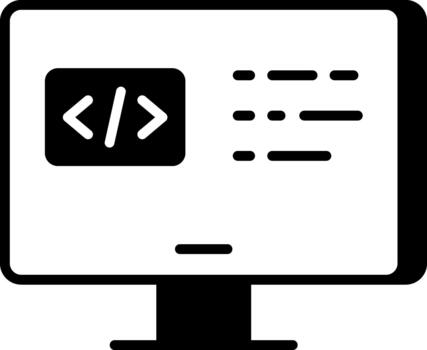 An outline style icon depicting web coding vector