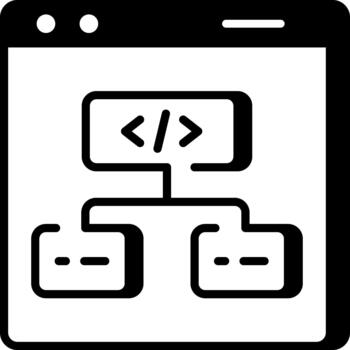 A line style icon showing site structure vector