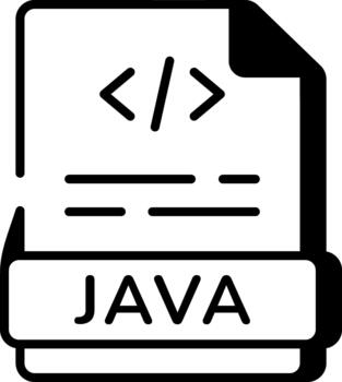 An outline style icon depicting java file vector