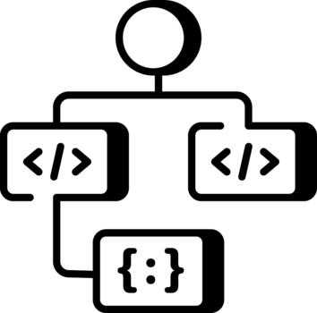 un línea estilo icono demostración flujo de trabajo vector